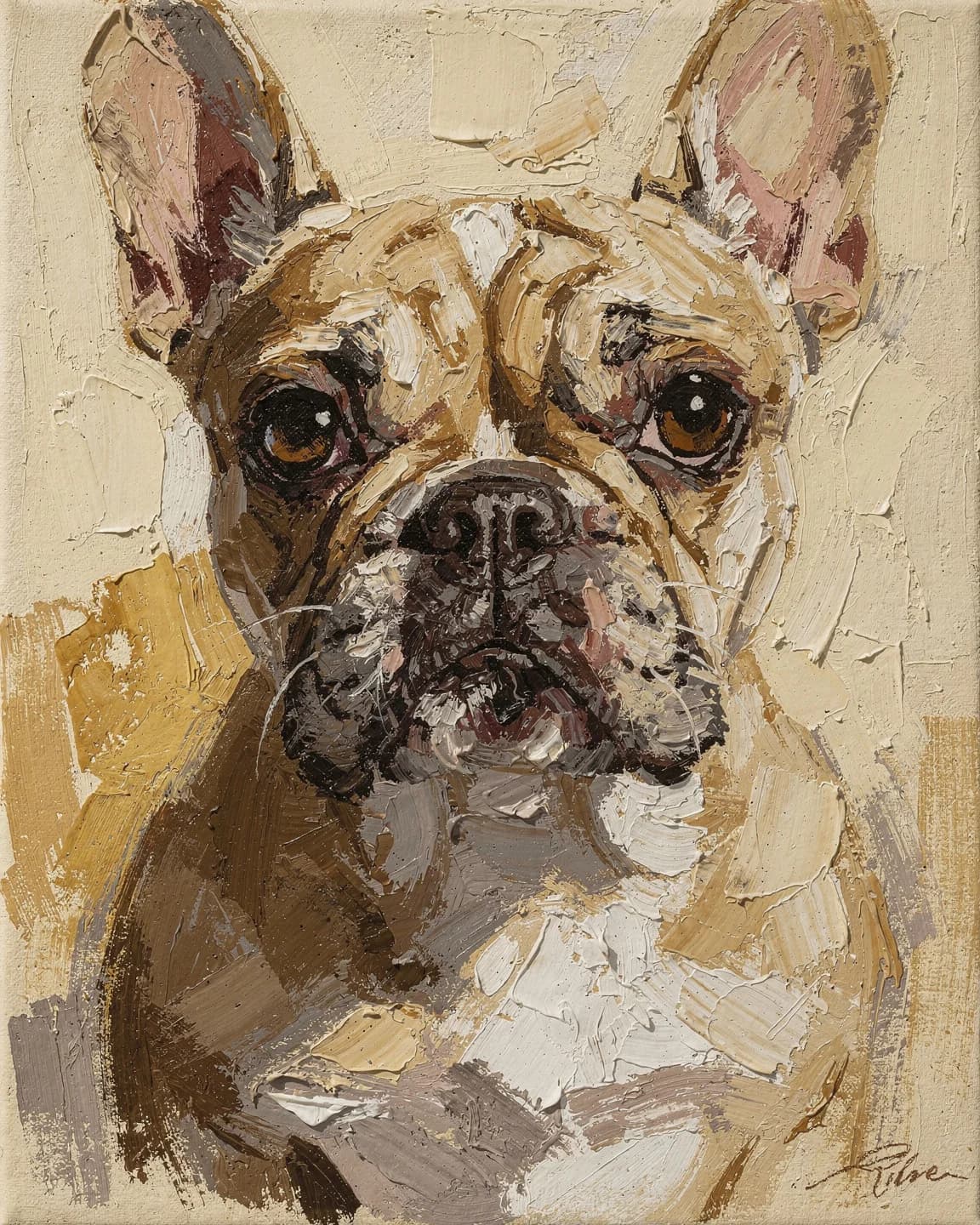 Dutch Master Oil portrait of Rex, a golden retriever